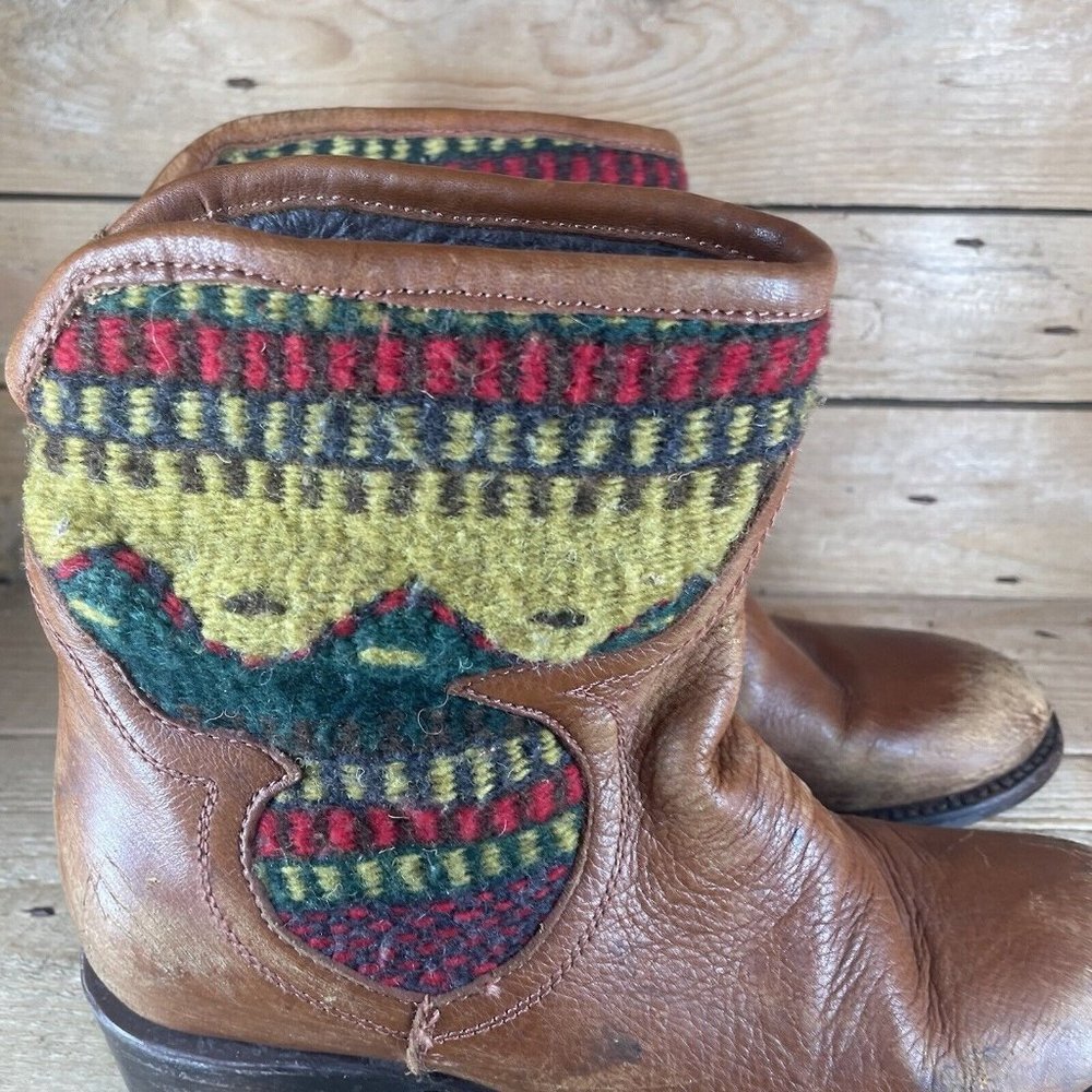 FREEBIRD by Steven Cablo Aztec Blanket Ankle Boots Gray Multi Womens US 6 $350 * - Picture 2 of 10